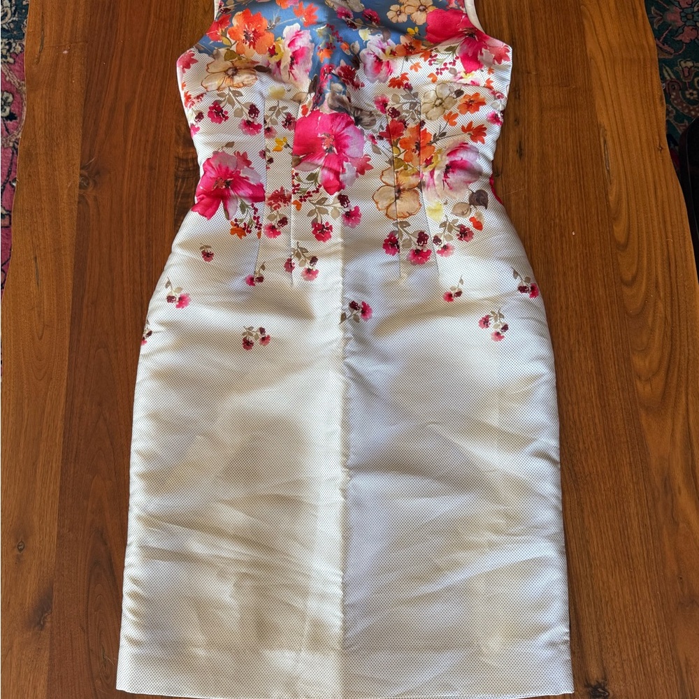 Sara Campbell Floral Midi Dress - Pink and Cream